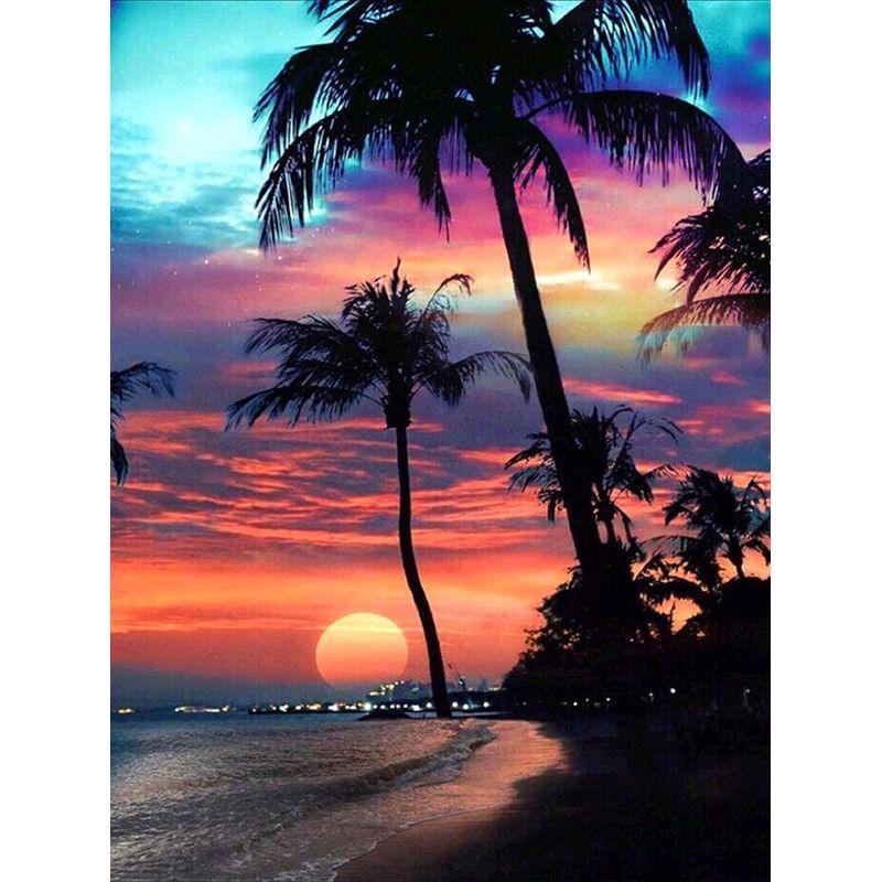 Алмазная мозаика, набор для вышивания пейзажей заката, 5d наборы для алмазной живописи, морская картина из страз, украшение для дома