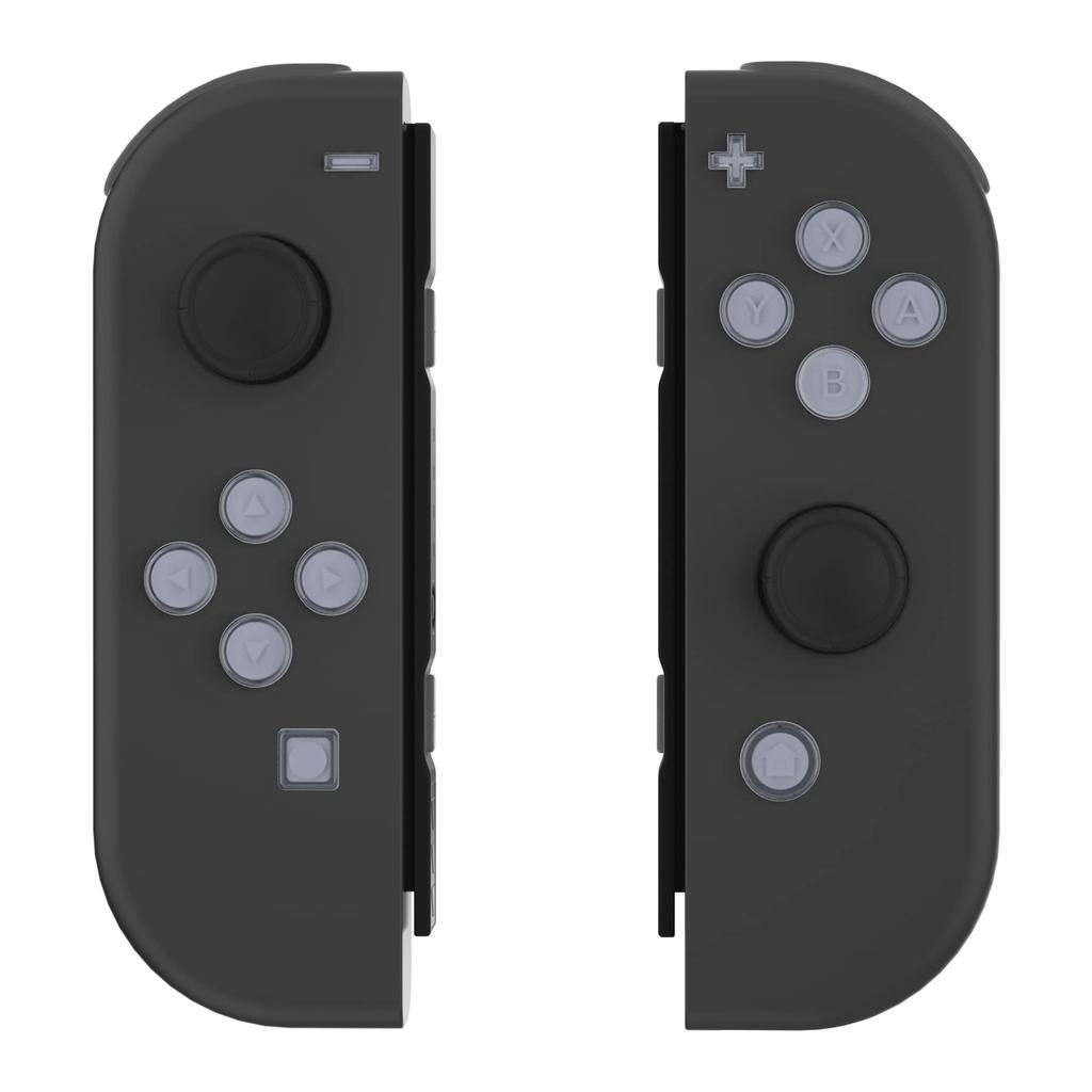 EXtremeRate Прозрачные кнопки действия Face Buttons для Switch Switch OLED Символы Новая Надежда Серый Joy-Con ABXY, Направления, Home, Capture, + и - Кнопки, &