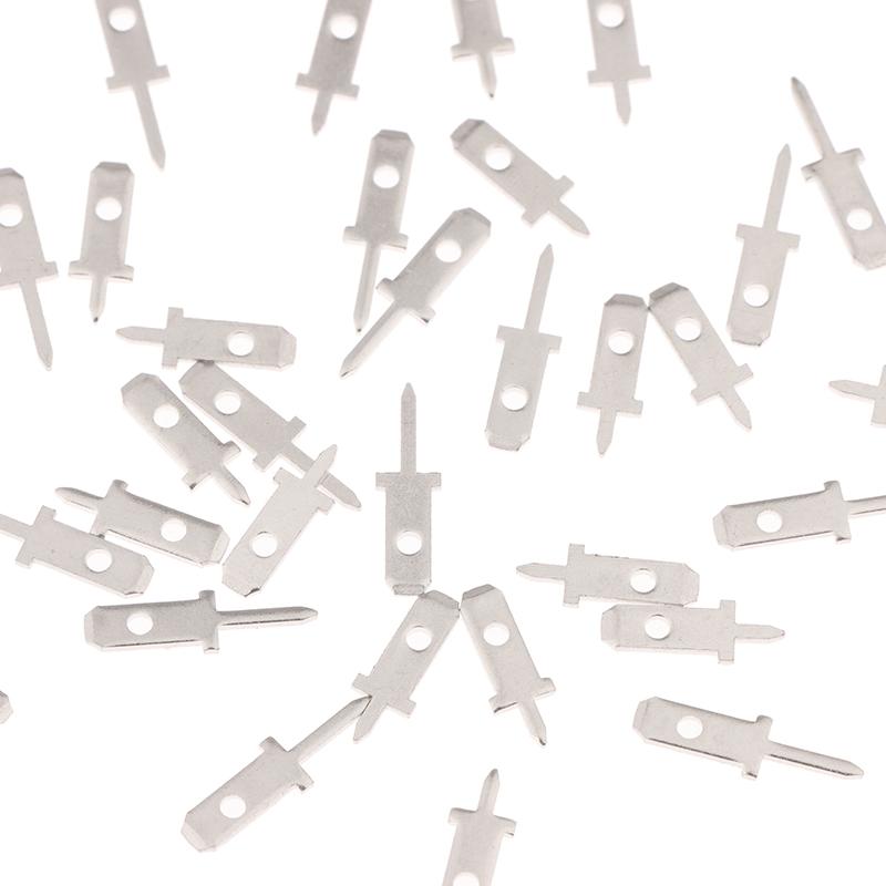 50 шт. Вставки 2,8 Штекер Пружинный клеммник Лепесток для пайки на плату Толщина 0,8 мм Один лепесток ,Лист для пайки на плату