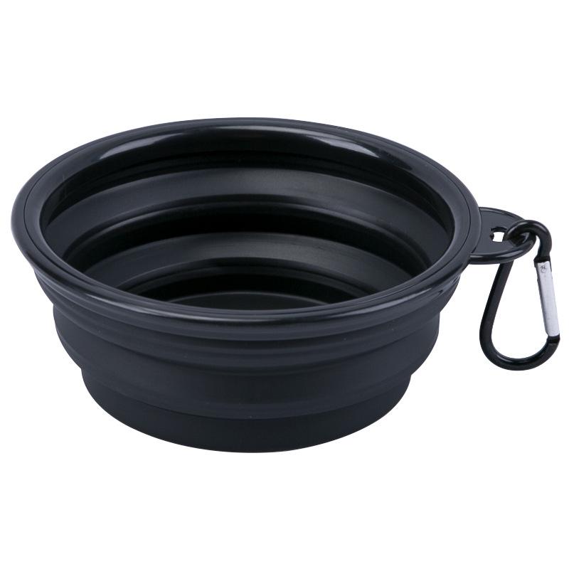 Pet Dog Folding Bowl Silicone Dog Food Water Basin Outdoor Travel Portable Folding Pet Supplies Hooks Pet Bowl Feeder Tableware