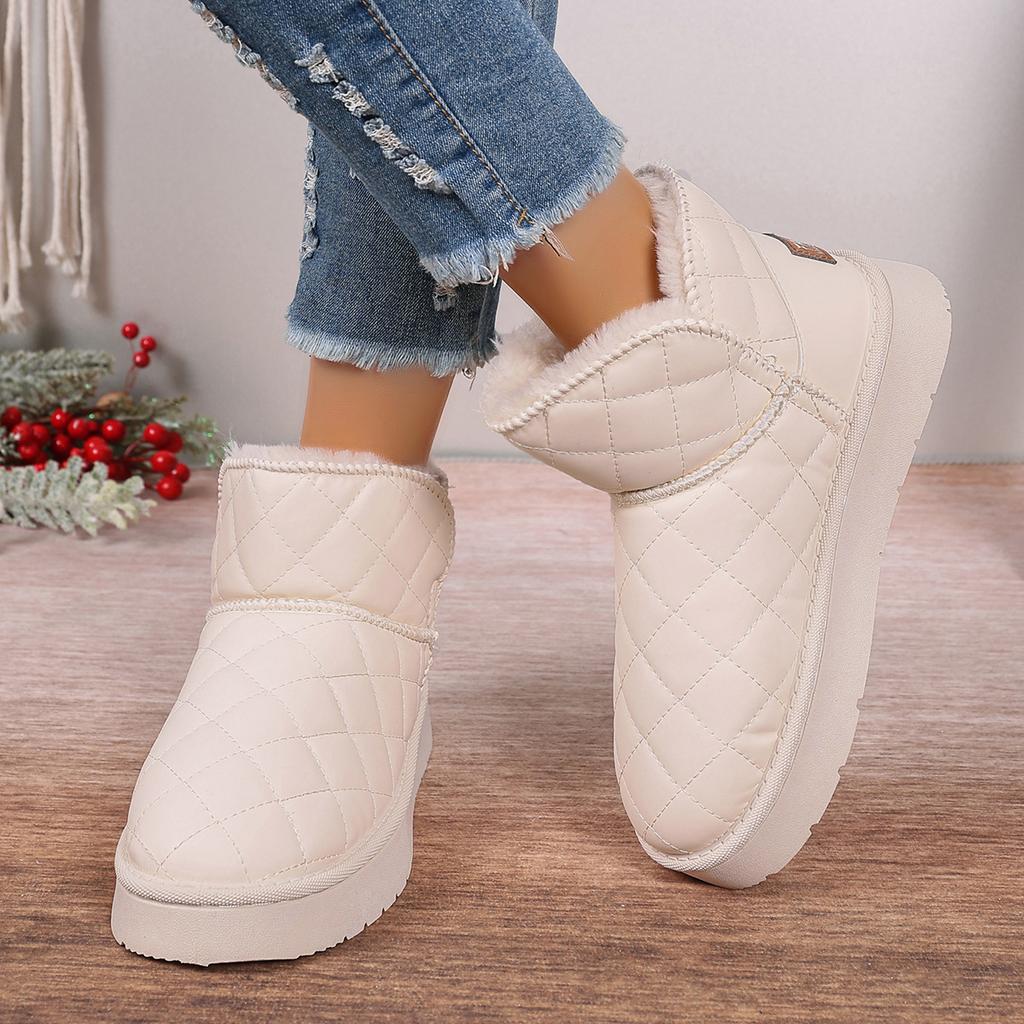 Модные женские зимние ботинки, теплые, плюшевые, без застежек, однотонные, с круглым носком, модные женские ботильоны, женская зимняя удобная обувь, размер 36-41