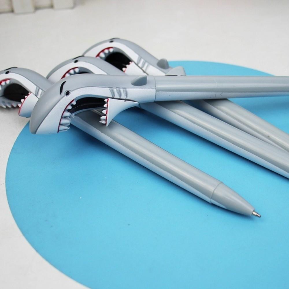 Plastic Animal Pen Round Body Stress Relieving Pen Shark Shaped Ballpoint Pen Office Use