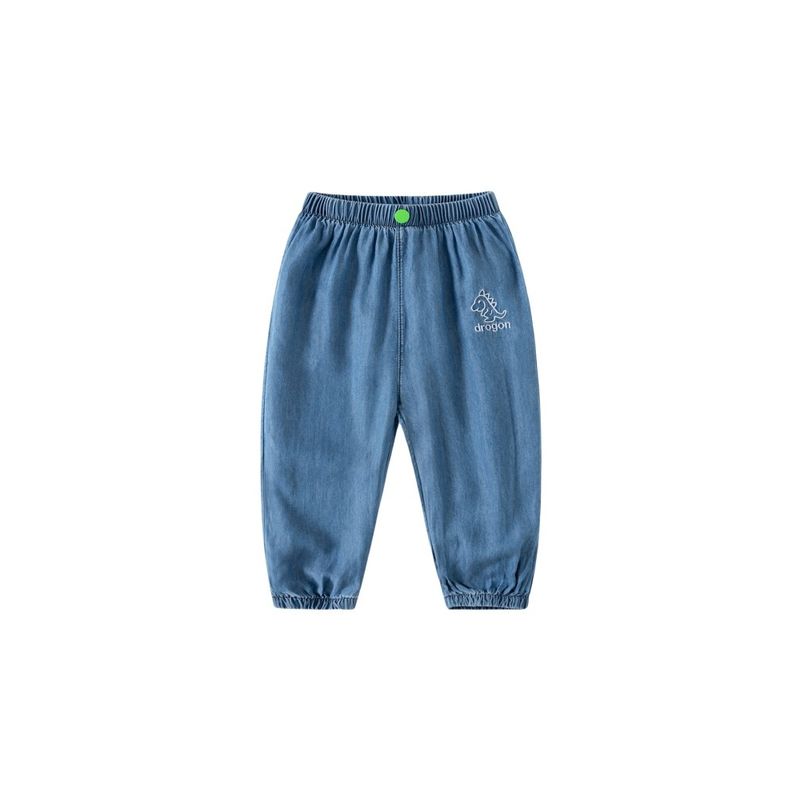 Lyocell Jeans Summer Children Anti Mosquito Pants Boys' Casual Pants Thin Dinosaur Pants Child Air Conditioner Pants