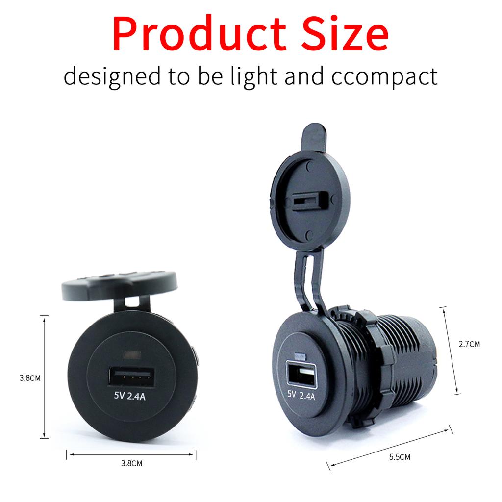 Single Port USB Car Charger 5V 2.4A for IPad IPhone IPod - Fast Charging At Full Speed Car RV Yacht Mini USB Car Charger Led