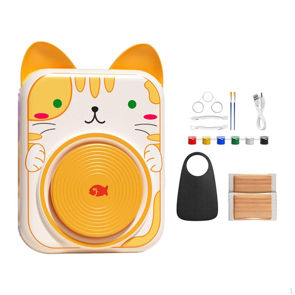 Детский гончарный круг DIY Clay Maker Modeling Painting Kit Sculpting Tools for Home