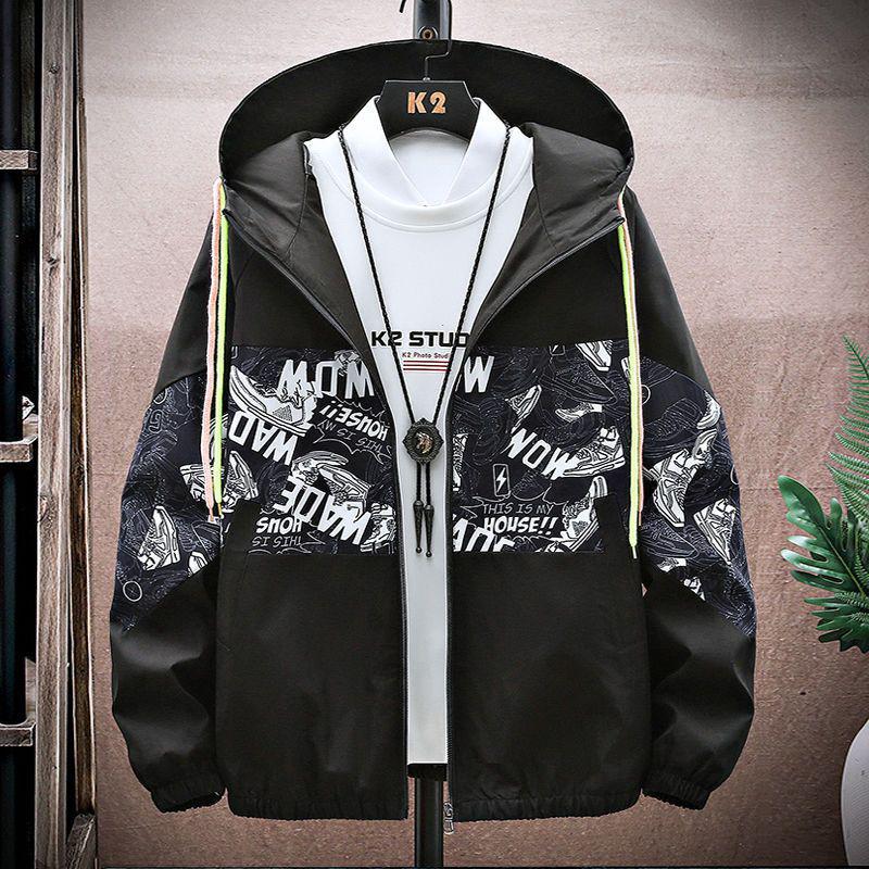 Мужская модная рабочая куртка с капюшоном в корейском стиле для подростков