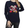 Disney Womens/Ladies Mickey And Minnie Christmas Kiss Sweatshirt