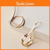 Geometric Metal Hoop Earrings For Women With Electroplated Finish In Gold Style Jewelry Gift