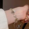 Gold Zircon Bracelet Shiny Geometric Bangle Luxury Vintage Rhinestone Bracelet  Lady