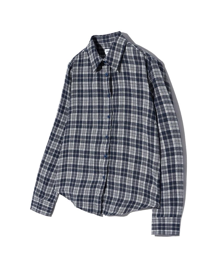 VIVABROWN 85-Viva077 Шахматная рубашка с длинным рукавом Slim Fit, в клетку, темно-синяя