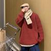 Зимний новый мужской однотонный свитер с круглым вырезом, ленивый стиль, японский ретро вязаный свитер, сложенный с американским винтажным пальто