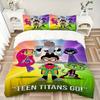 3pcs Teen Titans Go Adventure Bedding Set, Includes One Quilt Cover and Two Pillowcases, Bedroom and Guest Room Decoration. T7230173