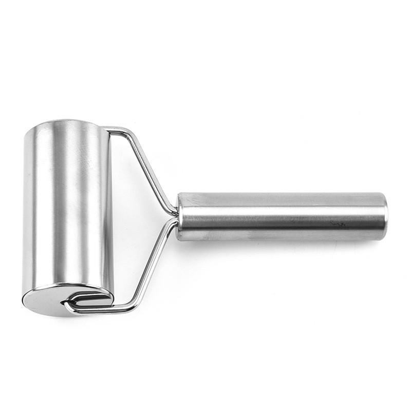 Скалка из нержавеющей стали для выпечки пиццы, помадки, пекарей, металлический кухонный инструмент для выпечки теста, пиццы, булочек, приготовленных на пару, скалка