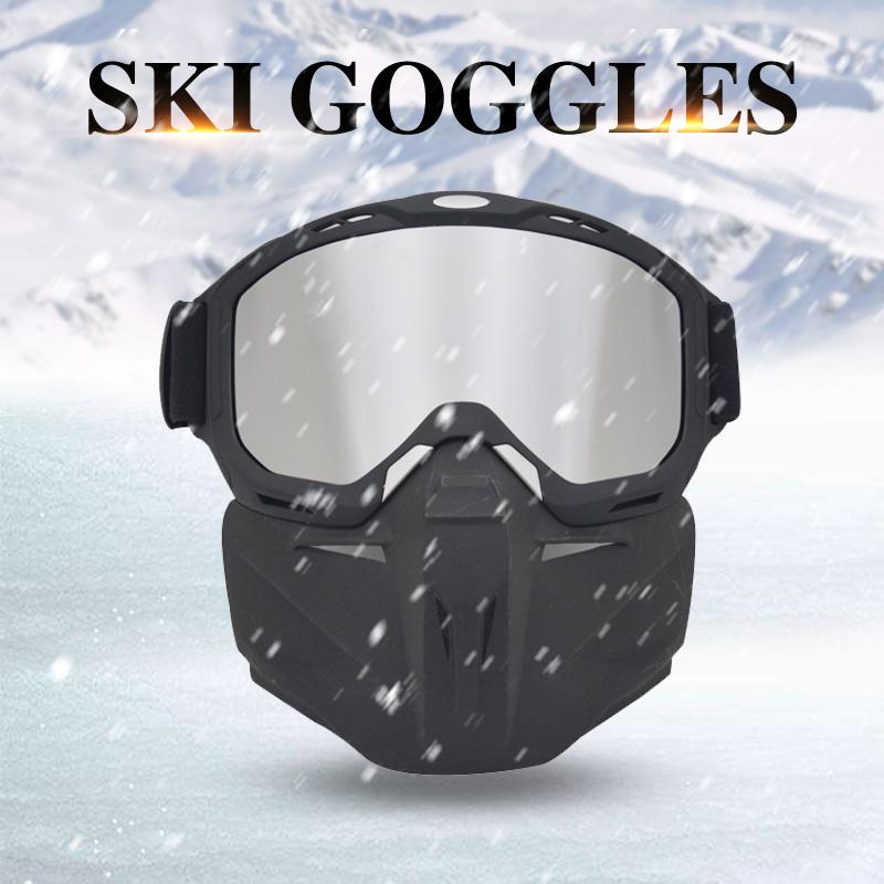 Clear Anlorr Motorcycle Goggles Mask Vintage Retro Skull Vampire Mask Half Helmet Riding Goggles Protective Mask