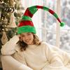 Festive Atmosphere Decoration Christmas Elf Pointed Hat, Striped Hat with Pompom or Holiday Party Costume Accessories Bells, Cosplay for Adults,