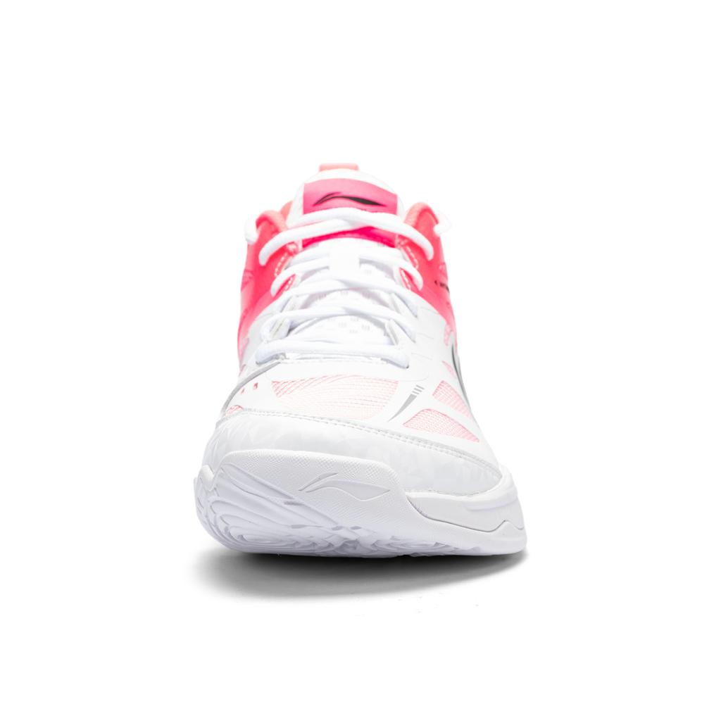 Li Ning Амортизирующие Отскакивающие Низкие Бадминтонные Кроссовки Унисекс Бело-Розовые AYTV017-2