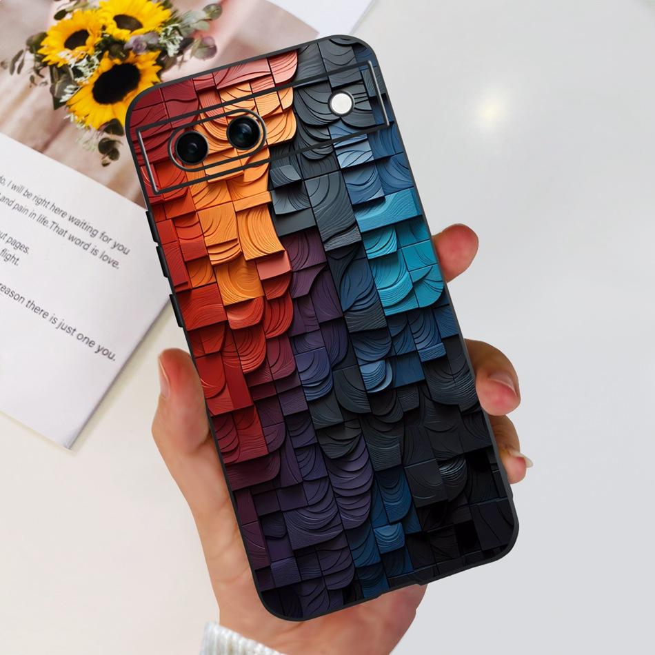 Для Google Pixel 8a / Pixel 8 / Pixel 8 Pro Черный Силиконовый Чехол Для Google Pixel8a Pixel8 8Pro Модные Крутые Мягкие ТПУ Чехлы для Телефона