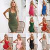 Summer Fashion Rib Knit Sleeveless Midi Dress for Women Casual Elegant Sexy Ladies Dresses