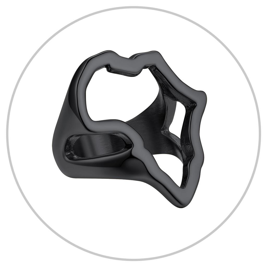 Большие кольца в виде карты Африки из нержавеющей стали для мужчин и женщин, сплошные / с вырезами, печатки с картой африканских стран, унисекс, ювелирный подарок