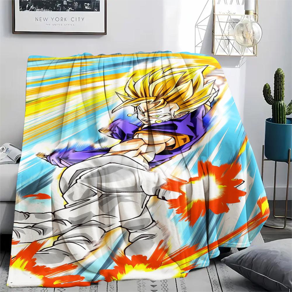 Фланелевое одеяло с принтом персонажей Dragon Ball, Высококачественное, Удобное для всех сезонов, Декор для дома, Тепло и уют, Идеально для рождественских подарков
