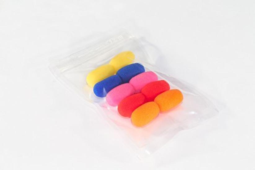 Long Headset Intercom Pin Microphone Microphone Sponge 3.6cm (5 Colors, 10-Piece Set)