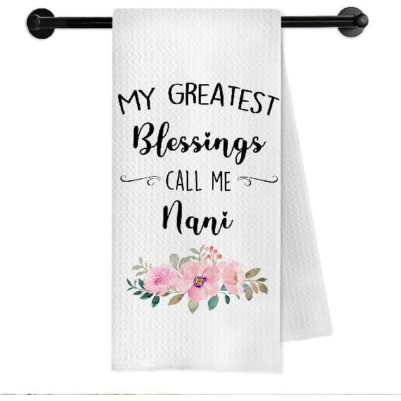 Nani Grandma Godmother Gifts Kitchen Towels, God Mother Gifts for Women Dish Tea Towels, The Best Nani Get Promoted to Godmother Decorative Hand