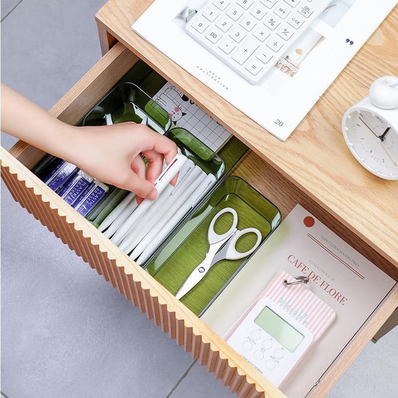 Desk Cabinet Built-in Stationery Pen Rectangular Plastic Desk Organizer Small Placing Box