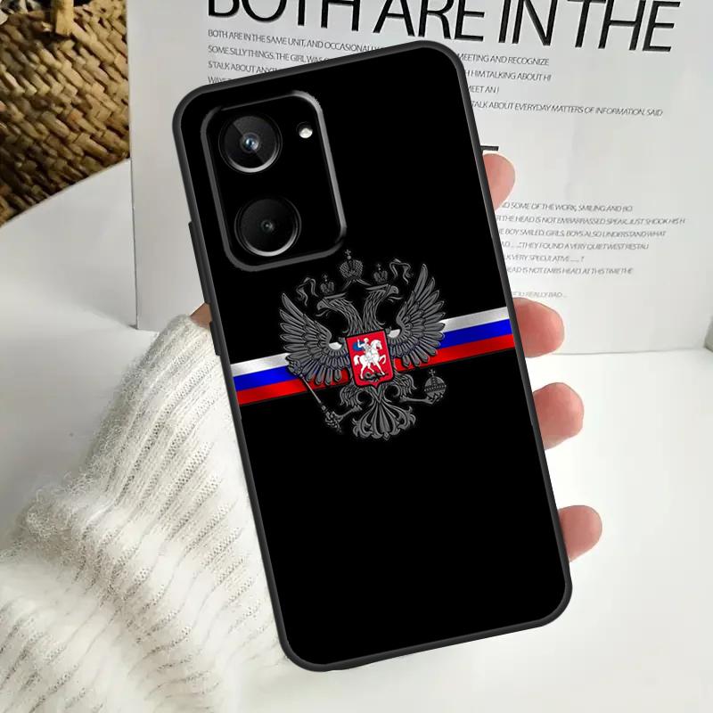 Чехол с российским флагом для Realme C67 C55 C53 C51 C35 C33 C31 C30 C25s C21Y GT Neo 5 GT5 9 10 11 12 Pro Plus