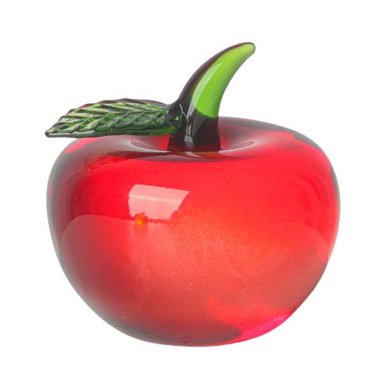 Faux Crystal Fruit Figurine Clear Glass Strawberry Pineapple Persimmon Lemon Banana Statue Sculpture Paperweight Desktop Decoration Ornament