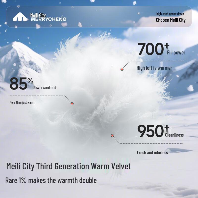 Женский пуховик Meilicheng Zhuoyuan Style с капюшоном