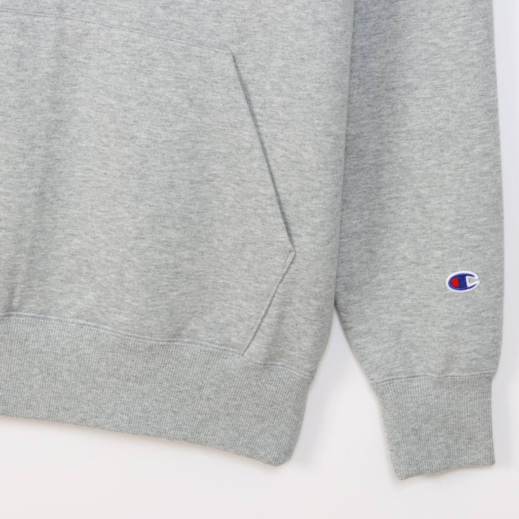 Champion Basic Long Sleeve Hooded Sweatshirt with Graphic Oxford Size XL Men's Fleece-Lined Print, Gray, (C3-Z108)