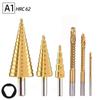 6Pcs HSS Steel Titanium Step Drill Bit Set 4-12/20/32mm Metal Hole Cutter Wood Cone Core Drilling Hole Saw Tool+3,6,8 Saw Drill