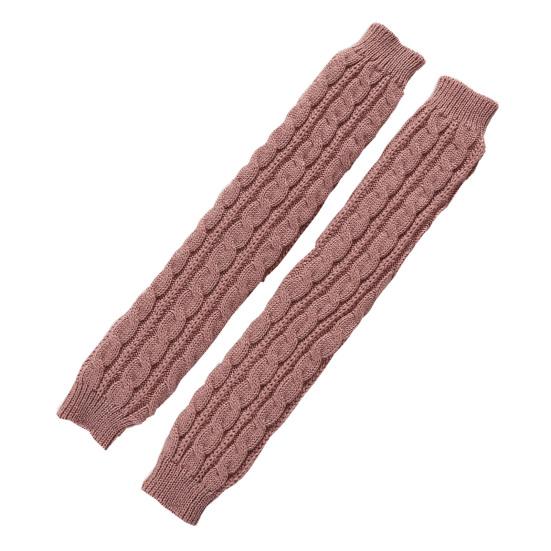 1 Pair Women Arm Warmer Thumbhole Elbow Length Stretchy Knitted Arm Sleeves Keep Warm Solid Color Fingerless Arm Gloves