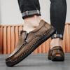 Весна/осень Уличная кожаная обувь Мужская обувь для вождения автомобиля Кожаные ботинки большого размера Повседневная обувь
