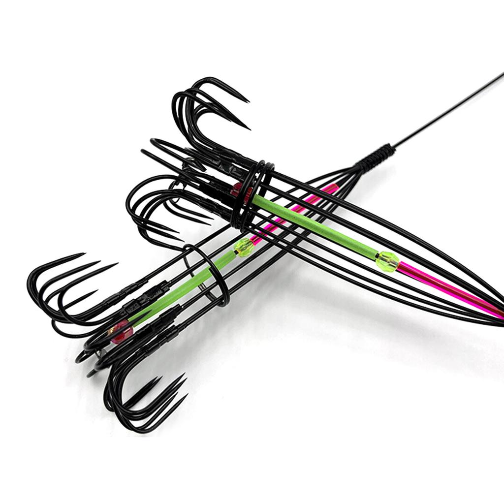 Кальмаровые джиги Морская рыбалка Крючок для осьминога Крючок-зонтик для кальмара Рыболовная приманка Ловушка Кормушка Клетка Острый рыболовный крючок Инструмент для ловли