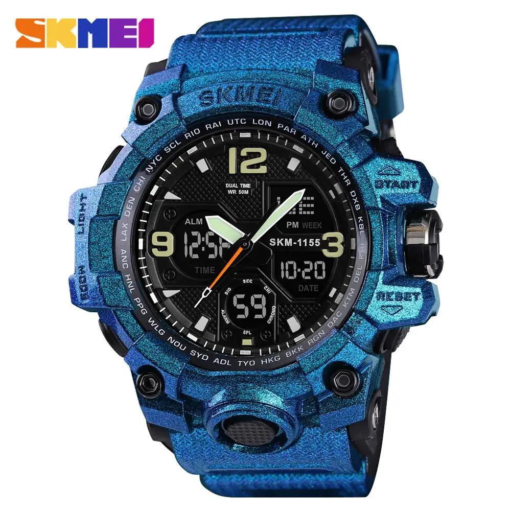 Skmei Sport Watch 5Bar Waterproof Dual Display Wristwatches Relogio Masculino Watch Sport Men Military Digital Watches 1155B
