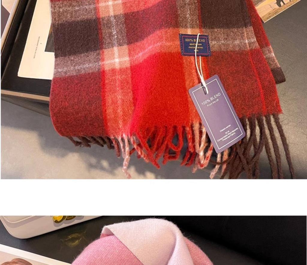 Женский классический британский стиль Черно-белый клетчатый шарф, зимний шаль из искусственного кашемира, двусторонний дизайн в клетку «шахматная доска» для пар