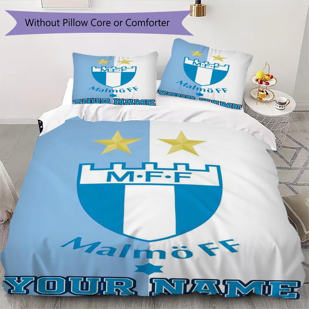 Custom Name Malmo FF Pattern Bedding uilt Set uilt Cover Pillowcase Home Decoration Birthday Gift (1*duvet cover+2*pillowcase without core)