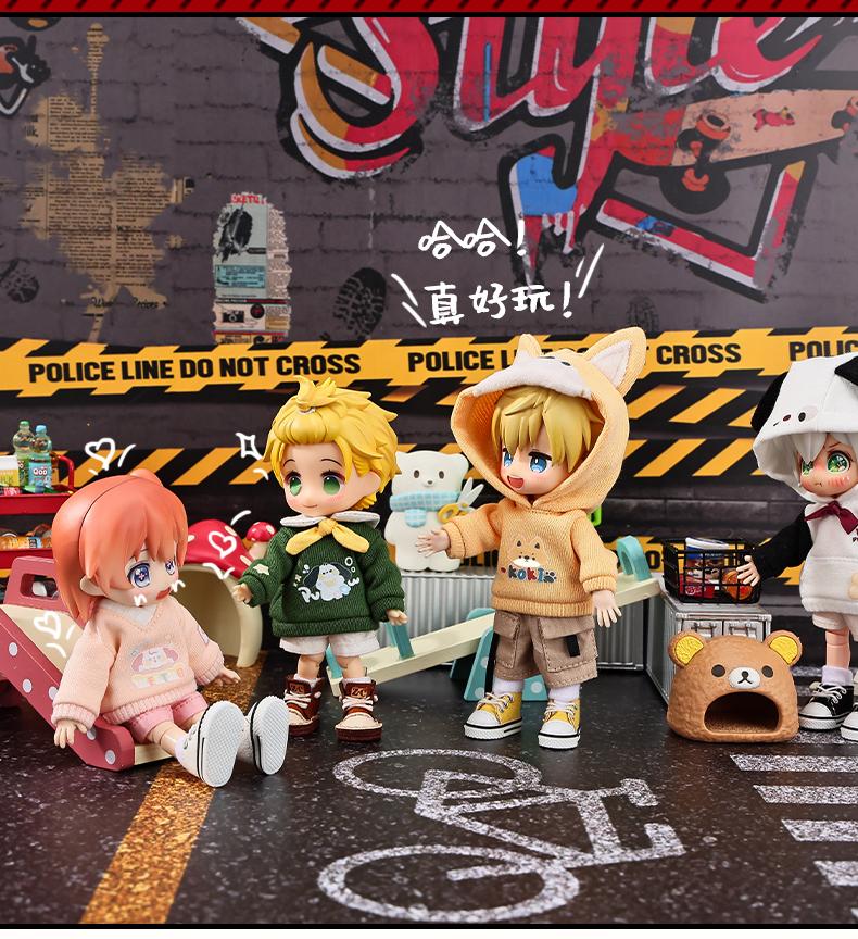 OB11 Doll Clothes Cute Cartoon Puppy Sweatshirt Hooded Jacket for Molly, YMY Body, UFDOLL, GSC, 1/12bjd Toy Accessories