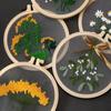 Needle Thread Ornament DIY Crafts Flower Embroidery Needle Punch Embroidery Hoop Cross Stitch Kit