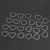30pcs Silver Hollow Heart‑Shaped Pendants Stainless Steel Open Frame Pendants  Small Size