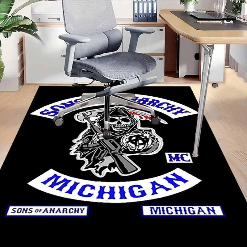 1 шт. Ковер Sons of Anarchy Michigan MC, противоскользящий, из полиэстера, напольный коврик для офиса, спальни