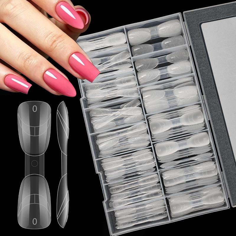 140Pcs Scale Crystal Armor 2 In 1 Nail Forms for Salon Quality Rapid Extension at Home