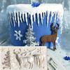 Christmas Tree Reindeer Snowflake 3D Silicone Cake Fondant Mold DIY Baking Mould