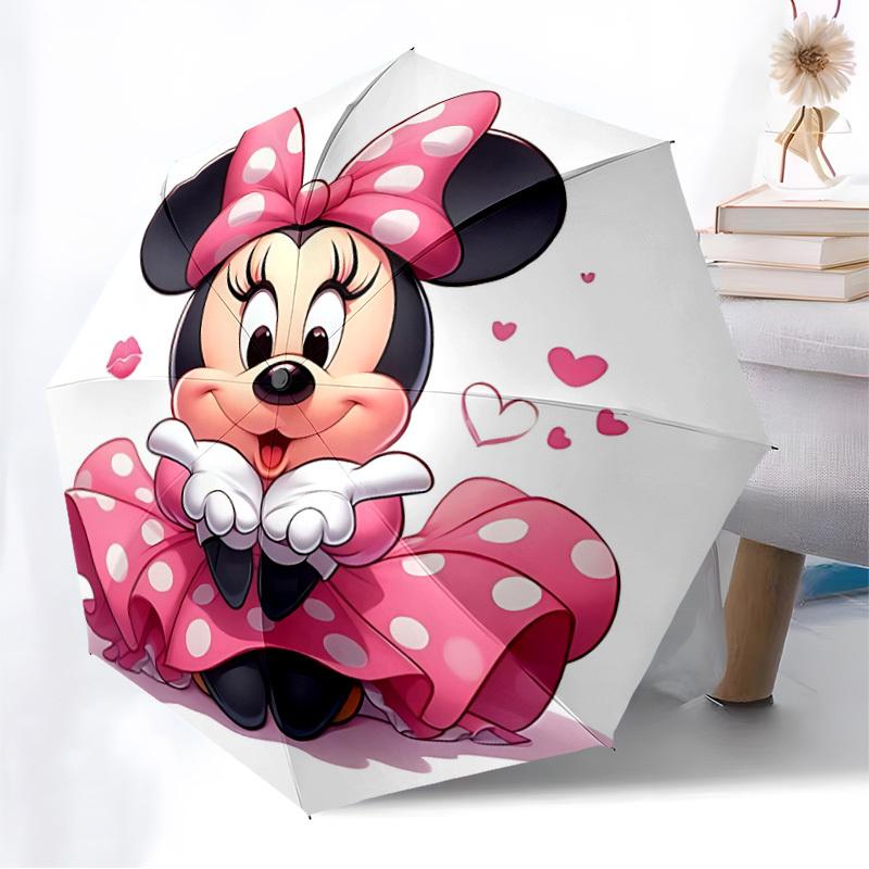 1pc Minnie Automatic Folding Umbrella, 8-Rib Durable Frame, Durable Foldable Design - Elegant Gift for Commute yy251210094