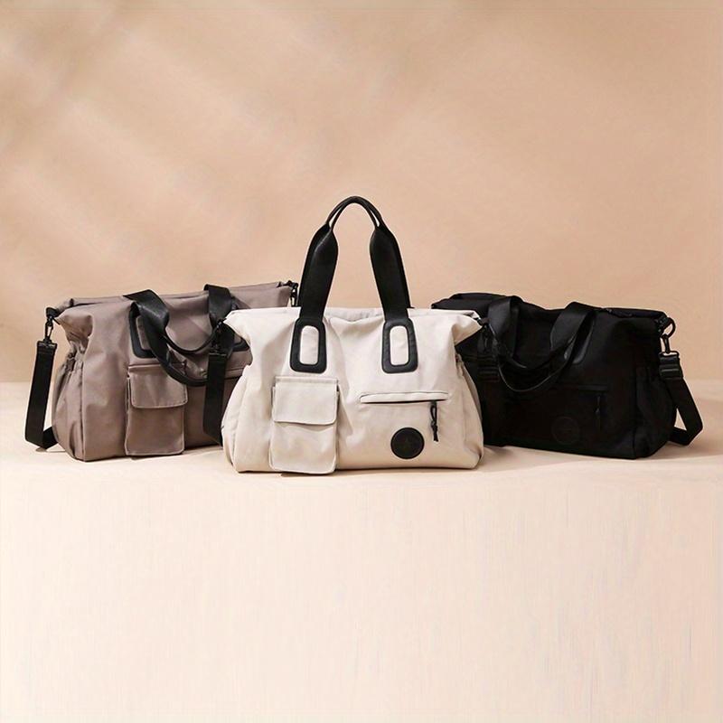 Large Capacity Lightweight Travel Tote Bag, Carry-on Luggage with Shoulder Strap, Gym and Portable Computer Bag for Short Trip Hand Carry