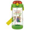 Children's Water Bottle with Straw, Clear, One-Push Operation, Very Hungry Caterpillar Design, 480ml, Girl's PDSH5