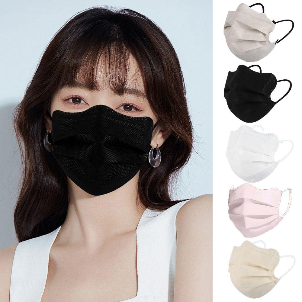 50pcs Morandi Color Disposable Face Mask Butterfly Shaped Design Protective Face Cover