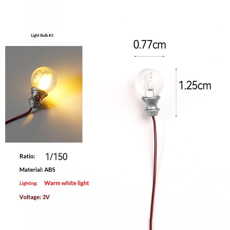 5Pcs 3V Miniature LED Light Bulbs Low Voltage Safe Model Lights for Hobbyists DIY Model Dollhouse Decor