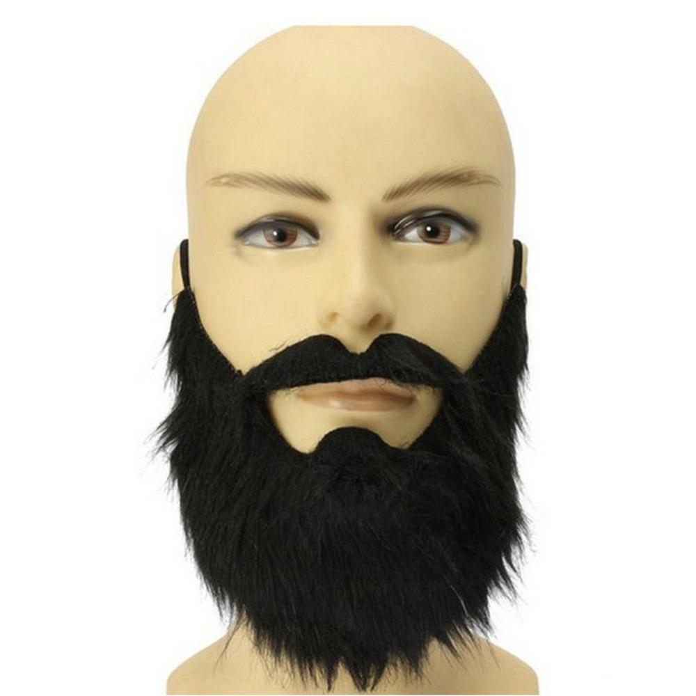 Synthetic Fiber Fake Beard Mustache Soft Hair Black/Brown/White Facial Hair Props Dress Up Elastic Band Cosplay Beard Cosplay